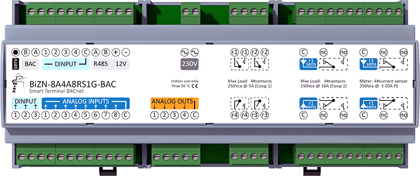 BiZN-8A4A8RS1G-BAC - BACnet I/O device