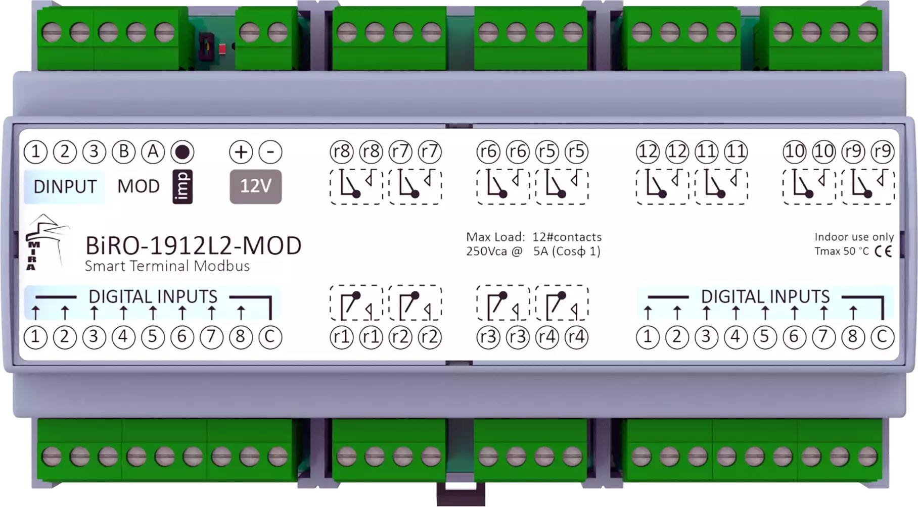 Modbus BiRO-1912L2 Modulo con RS485 per Building Automation, HVAC, e management Control
