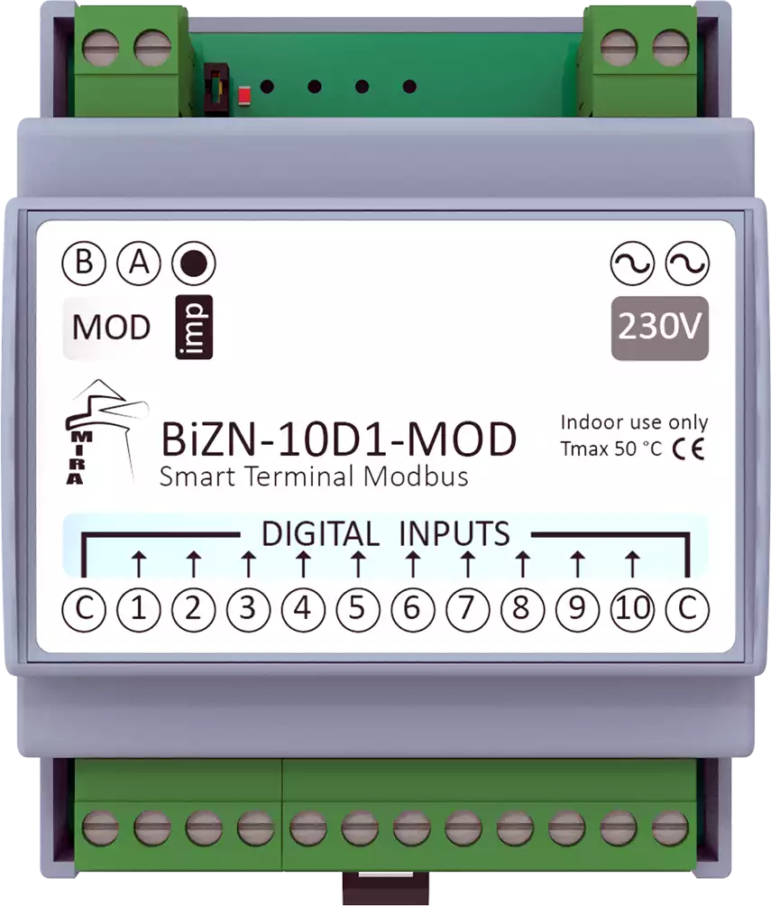 MIRA - RS485 I/O Module BeWTP-10D1-MOD w Modbus RTU Protocol