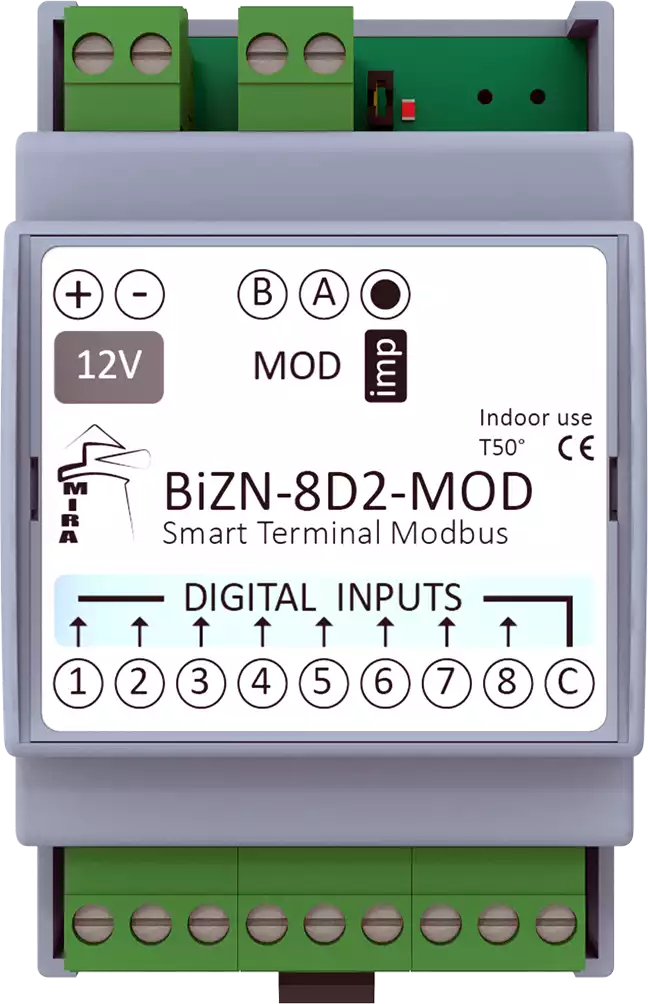 MIRA - RS485 I/O Module BeWTP-8D2-MOD w Modbus RTU Protocol
